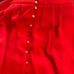 High low red skirt